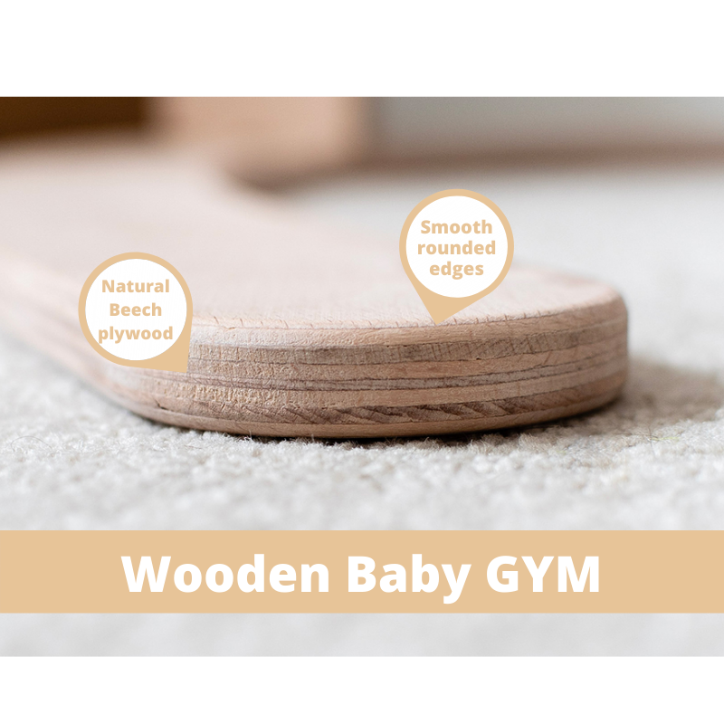 Callowesse Dinky Wooden Baby Activity Gym with Moon & Star Soft Toys