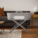 SnuzBaskit Light Grey Moses Basket & Dove Grey Stand