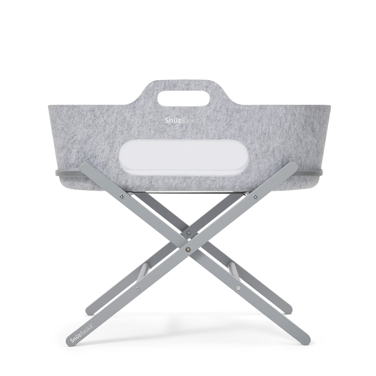 SnuzBaskit Light Grey Moses Basket & Dove Grey Stand