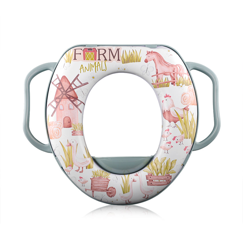 Lorelli Soft Toilet Training Seat With Handles - Green Farm