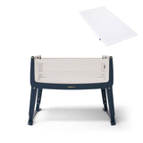 SnuzPod Studio Co-Sleeper Bedside Crib & Mattress - London Navy