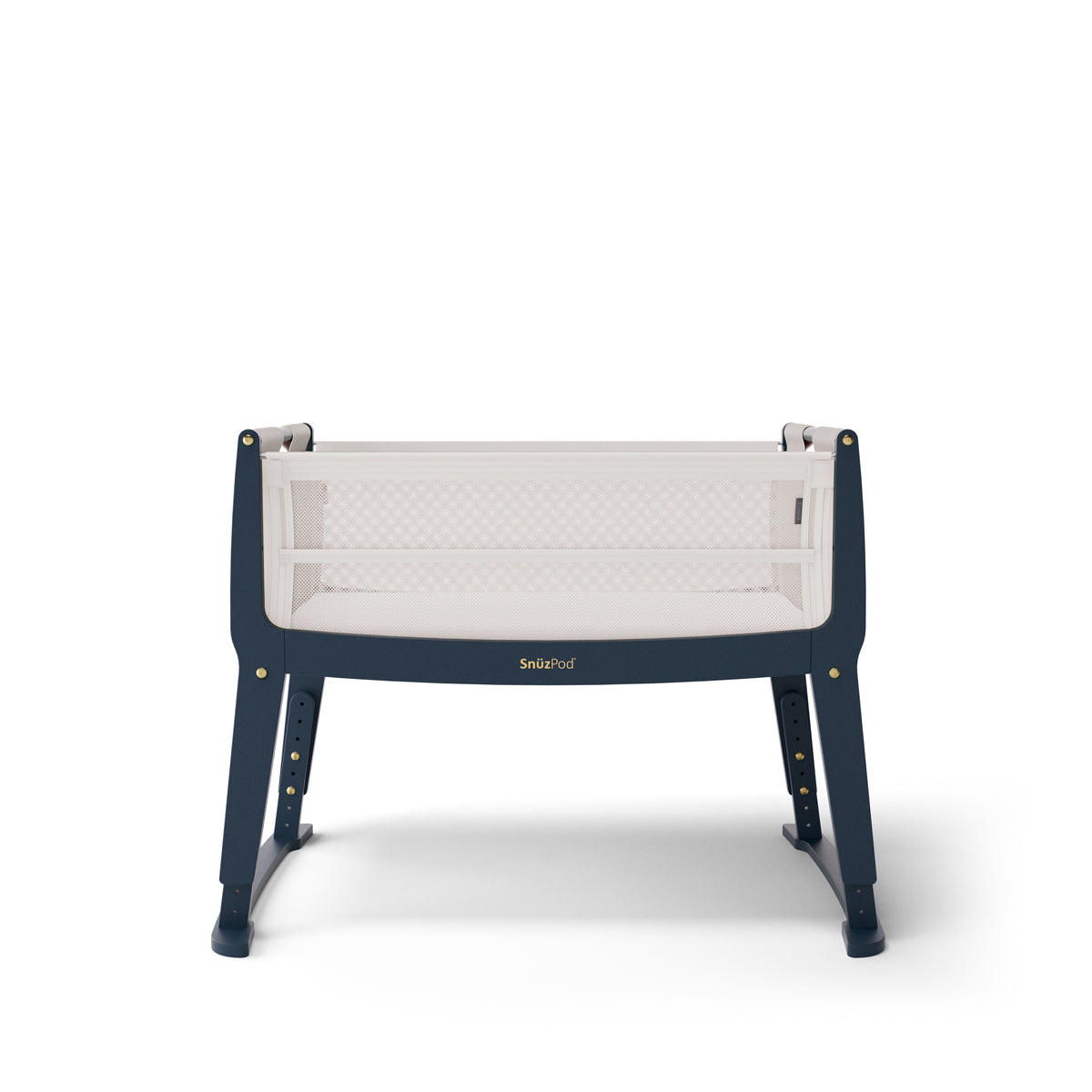 SnuzPod Studio Co-Sleeper Bedside Crib & Mattress - London Navy