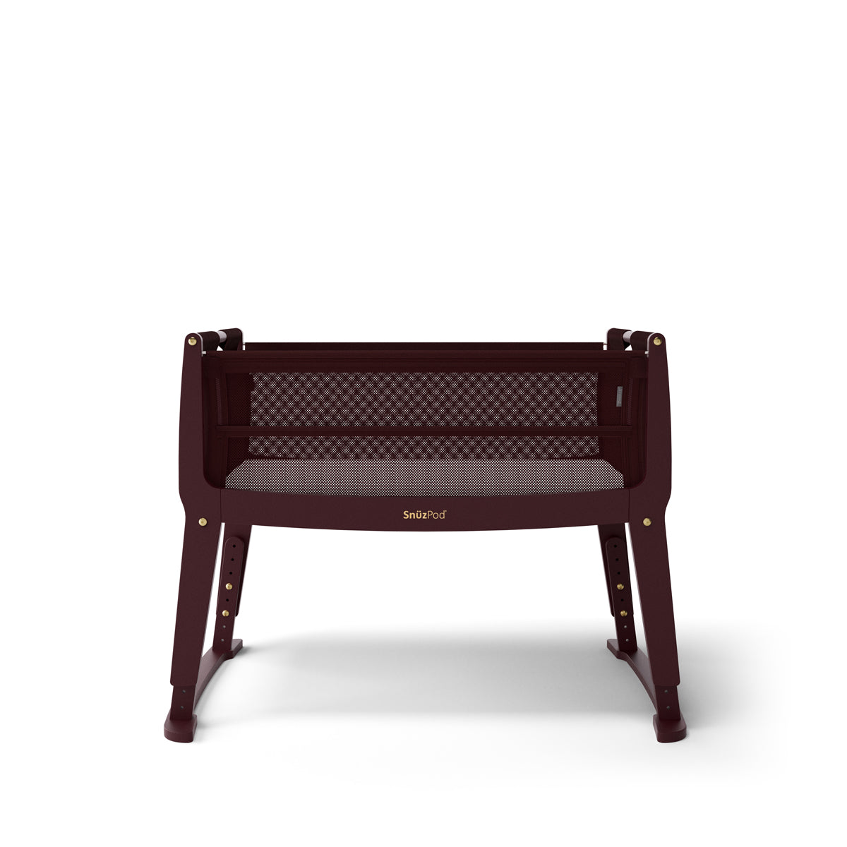 SnuzPod Studio Co-Sleeper Bedside Crib & Mattress - Rome Burgundy