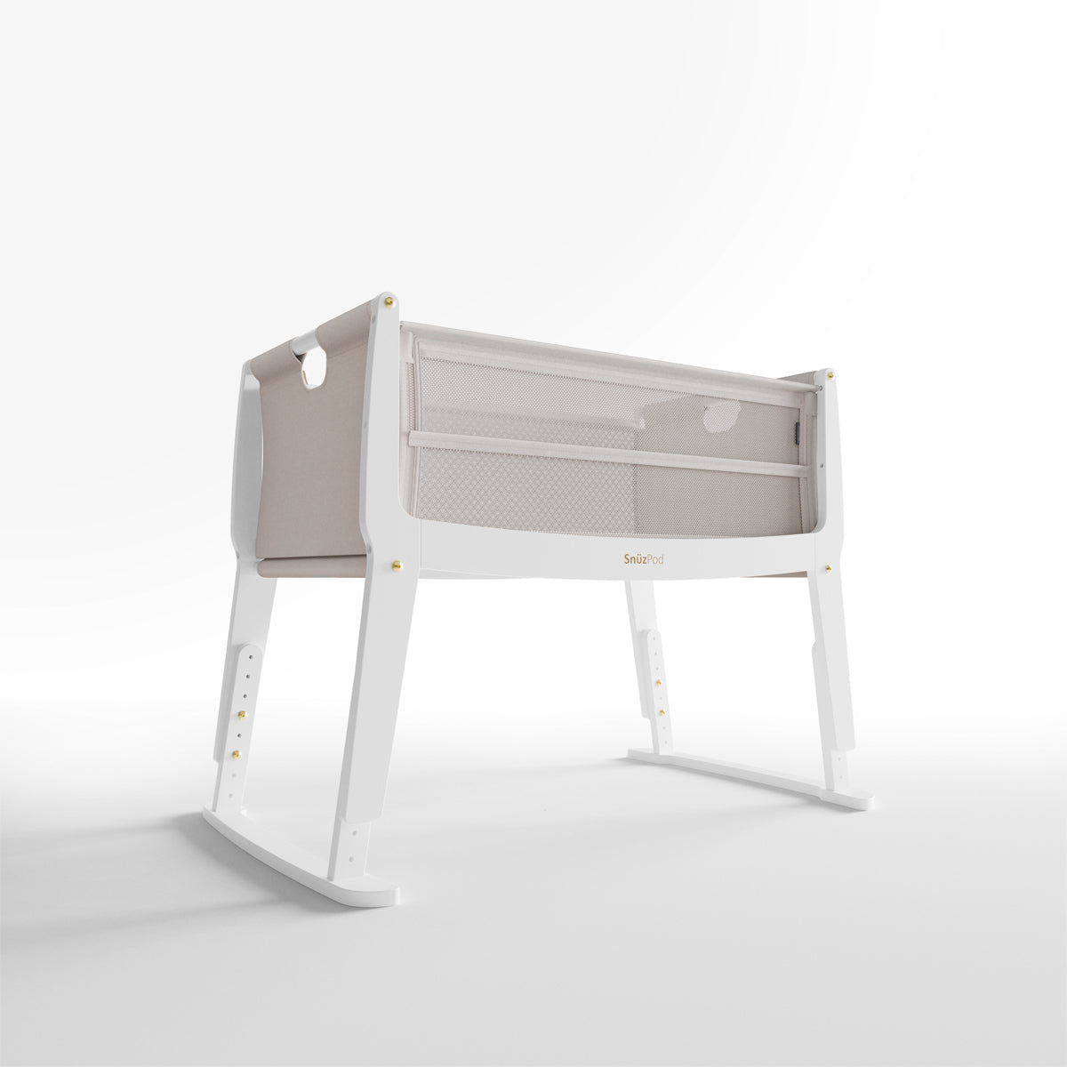 SnuzPod Studio Co-Sleeper Bedside Crib & Mattress - Paris White