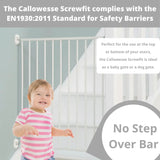 Callowesse Metal Screw Fitted Baby Stair Gate W76-81cm - White