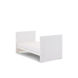 Obaby Nika Mini 3 Piece Nursery Furniture Set with Cot Bed, Dresser & Wardrobe – White Wash