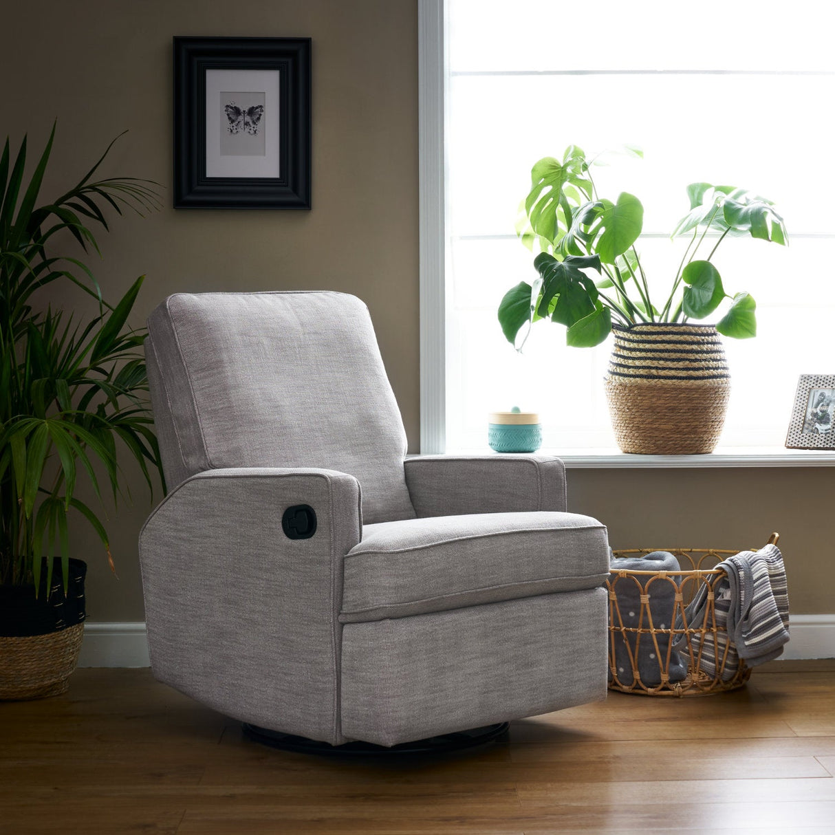 Obaby Madison Swivel Glider Recling Chair - Pebble