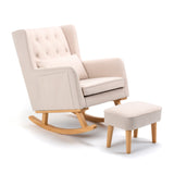 Babymore Lux Nursing Rocking Chair & Foot Stool – Cream