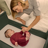 SnuzPod Studio Co-Sleeper Bedside Crib & Mattress - Berlin Green