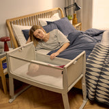 SnuzPod Studio Co-Sleeper Bedside Crib & Mattress - Oslo Grey