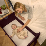 SnuzPod Studio Co-Sleeper Bedside Crib & Mattress - Rome Burgundy