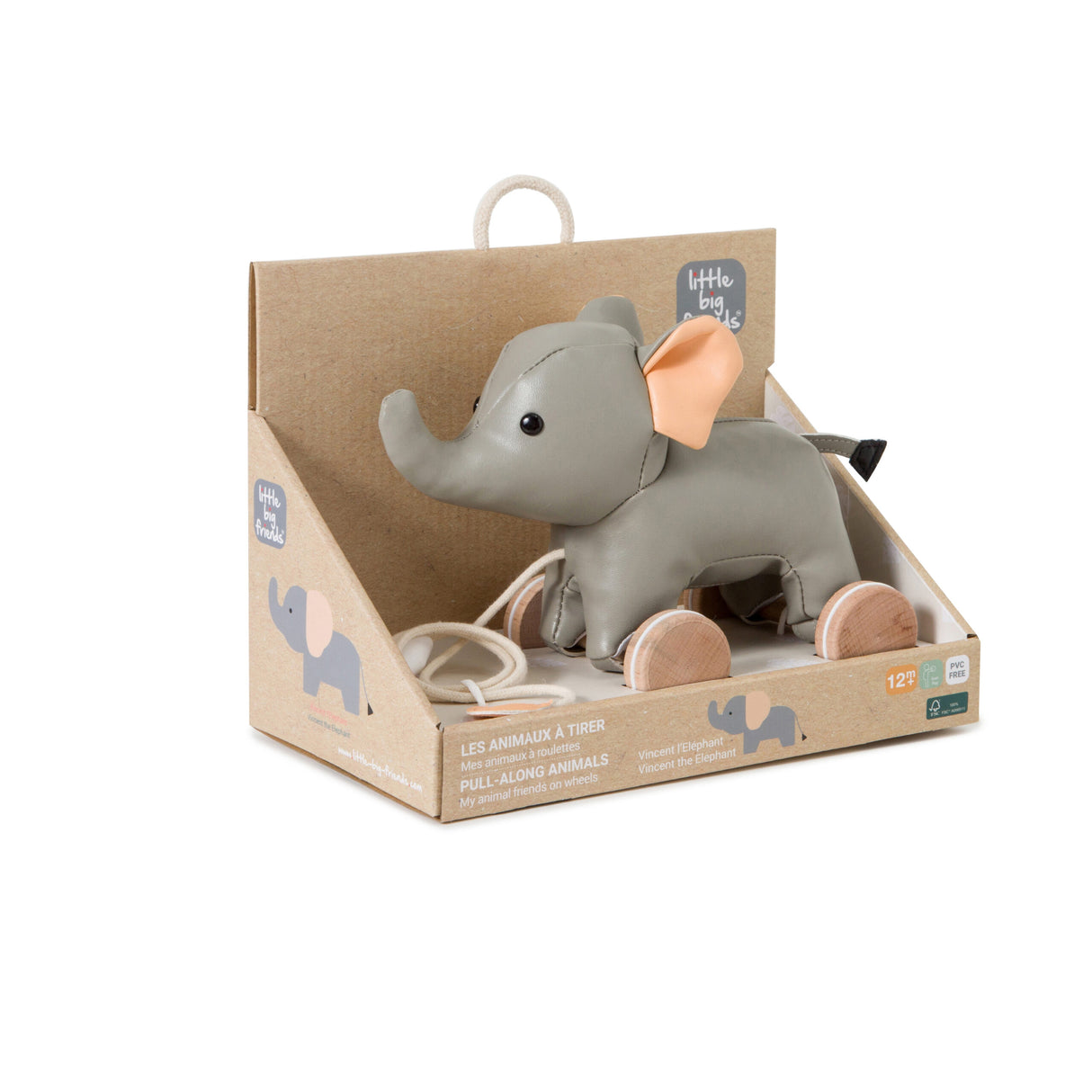 Little Big Friends Pull Along Animal Toy – Vincent the Elephant