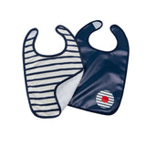 Baby to Love Cotton Jersey Bibs 2 Pack - Blue Stripes