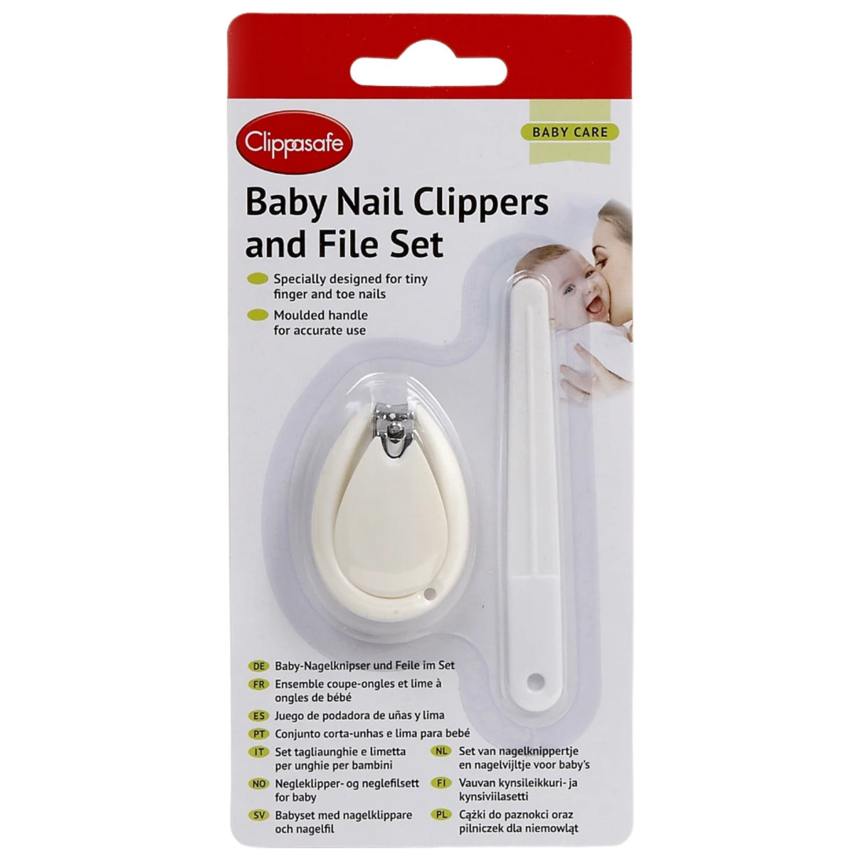 Clippasafe Baby Nail Clippers and File Set – White