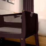 SnuzPod Studio Co-Sleeper Bedside Crib & Mattress - Rome Burgundy