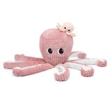 Les Ptipotos Plush Cuddly Toy: Olly the Octopus Dad & Baby - Pink