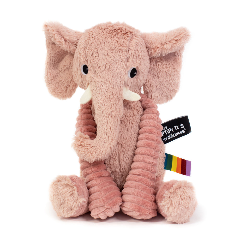 Les Ptipotos Plush Cuddly Toy: Eddie the Elephant - Pink