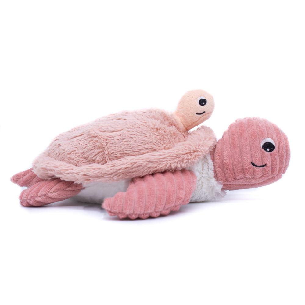 Les Ptipotos Plush Cuddly Toy: Tilly the Turtle Mum & Baby - Pink