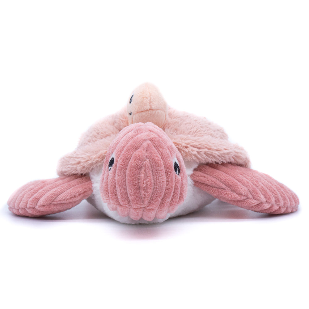 Les Ptipotos Plush Cuddly Toy: Tilly the Turtle Mum & Baby - Pink