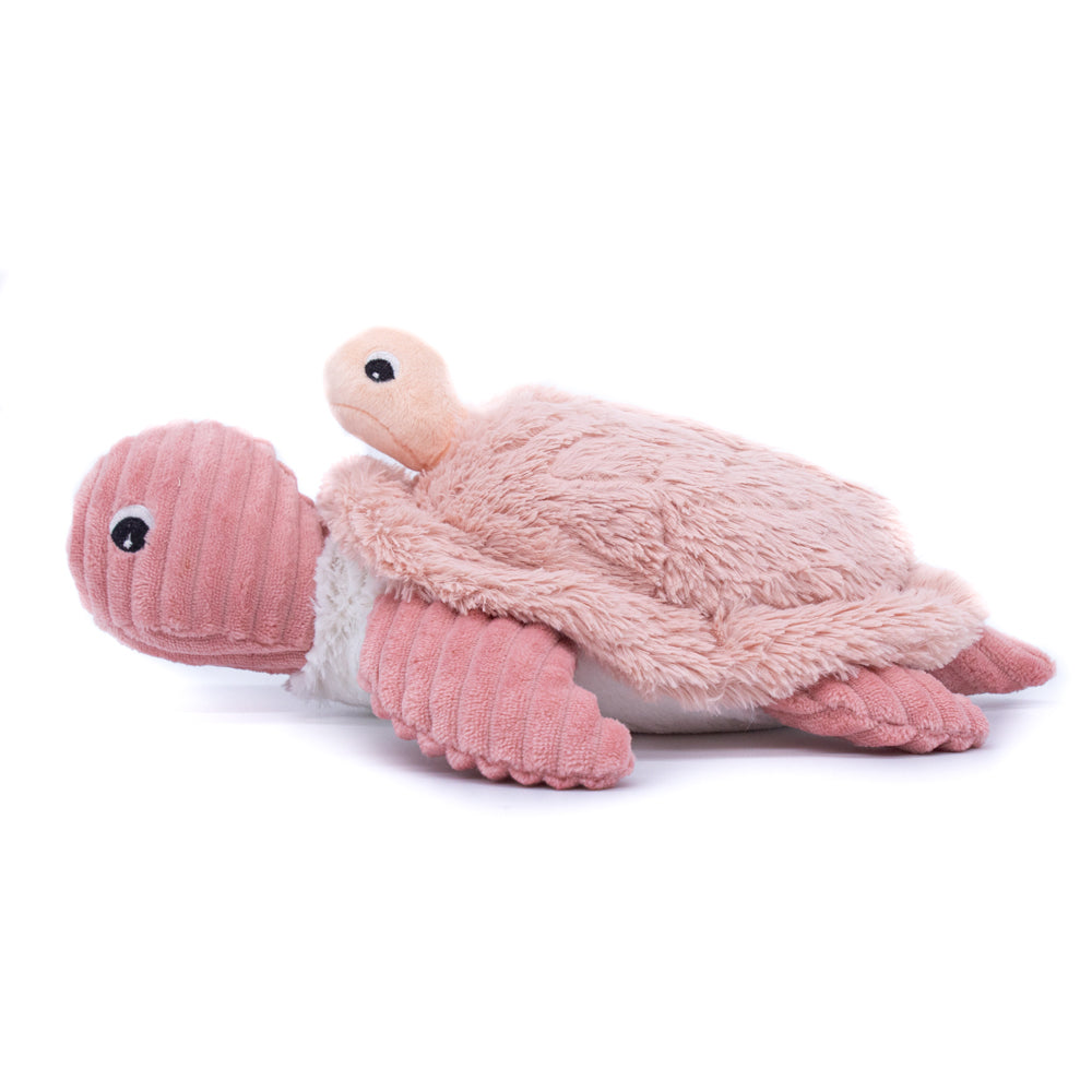 Les Ptipotos Plush Cuddly Toy: Tilly the Turtle Mum & Baby - Pink