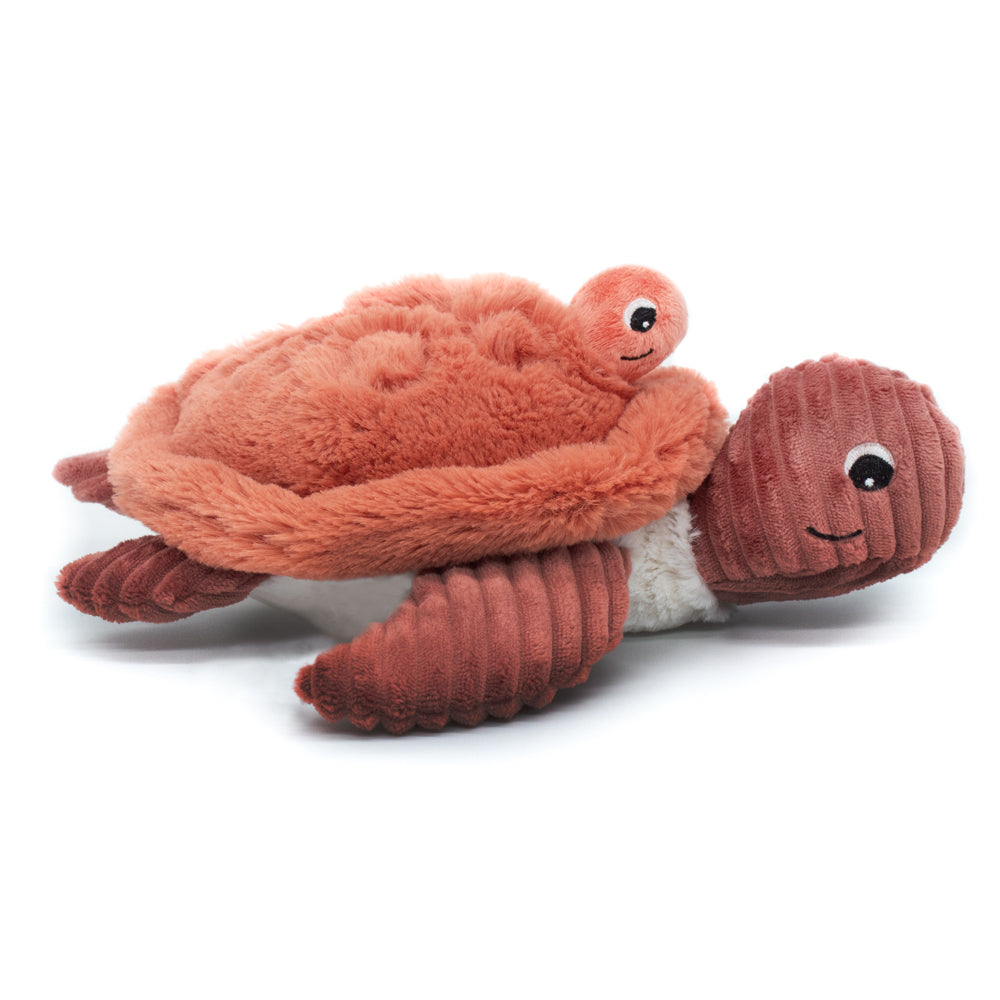 Les Ptipotos Plush Cuddly Toy: Tilly the Turtle Mum & Baby - Terracotta