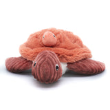 Les Ptipotos Plush Cuddly Toy: Tilly the Turtle Mum & Baby - Terracotta