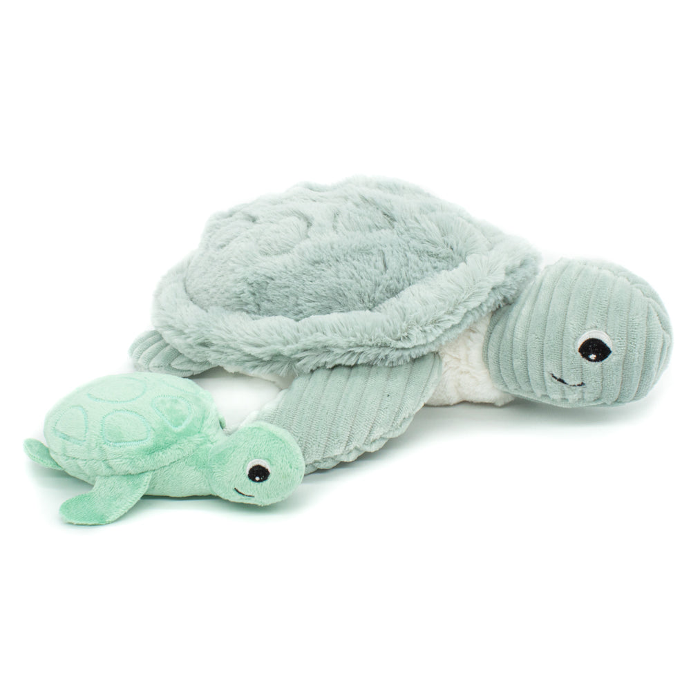 Les Ptipotos Plush Cuddly Toy: Tilly the Turtle Mum & Baby - Mint