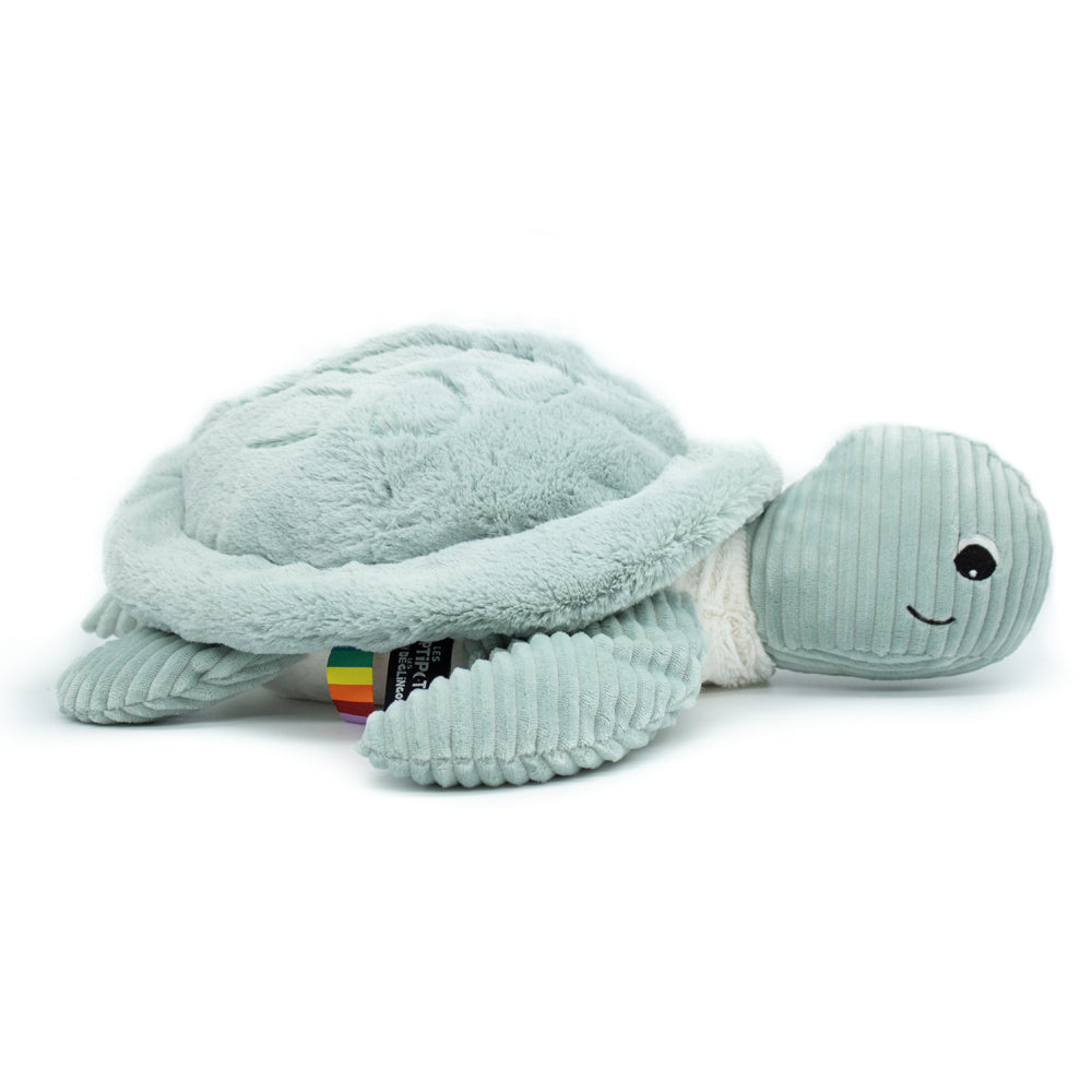 Les Ptipotos Plush Cuddly Toy & Pyjama Holder: Tilly the Giant Turtle - Mint