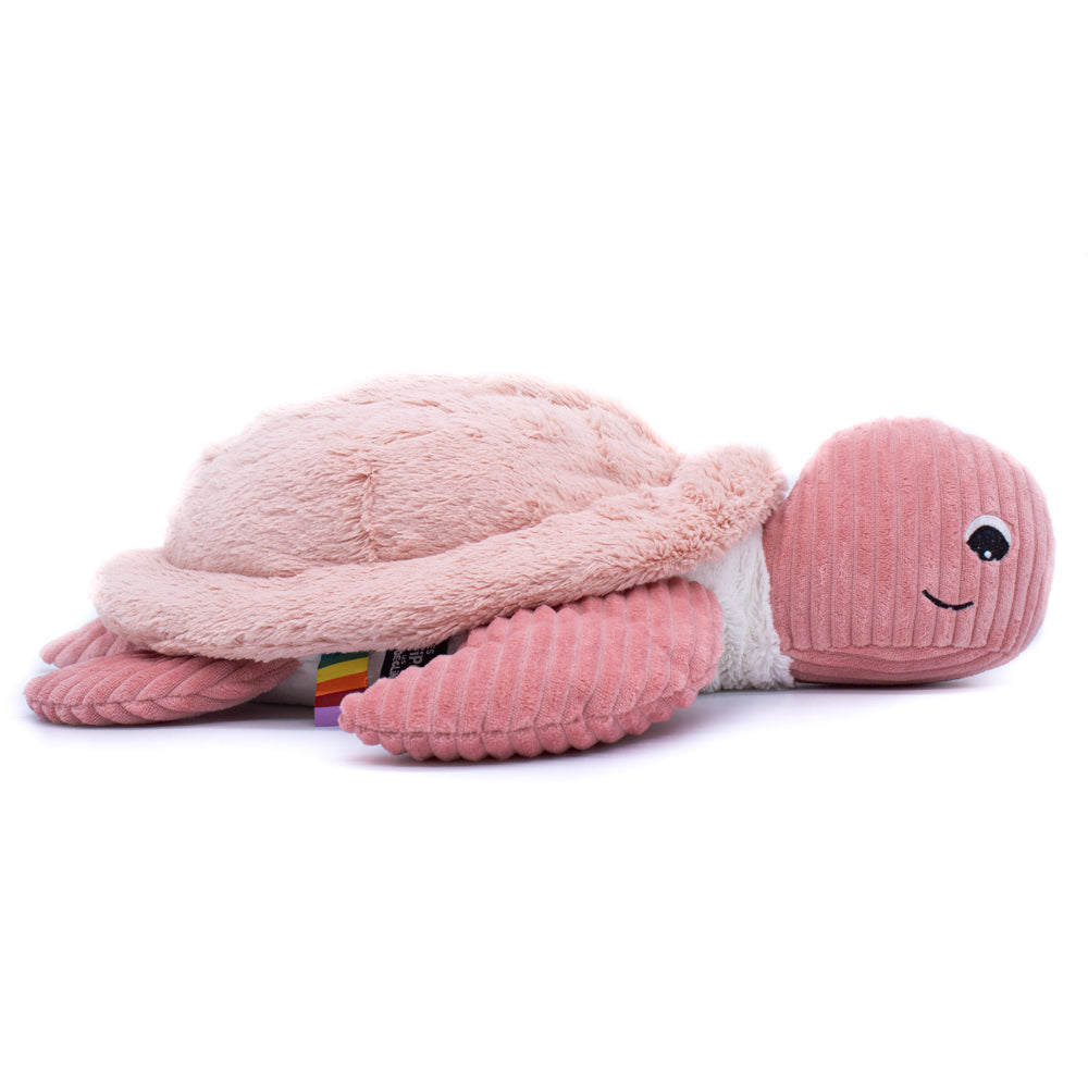 Les Ptipotos Plush Cuddly Toy & Pyjama Holder: Tilly the Giant Turtle - Pink