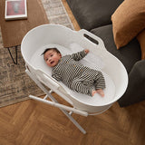 SnuzBaskit Barley Beige Moses Basket & Walnut Stand