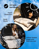 BlinkyWarm Universal 5 in 1 Pushchair Raincover & Footmuff - Space