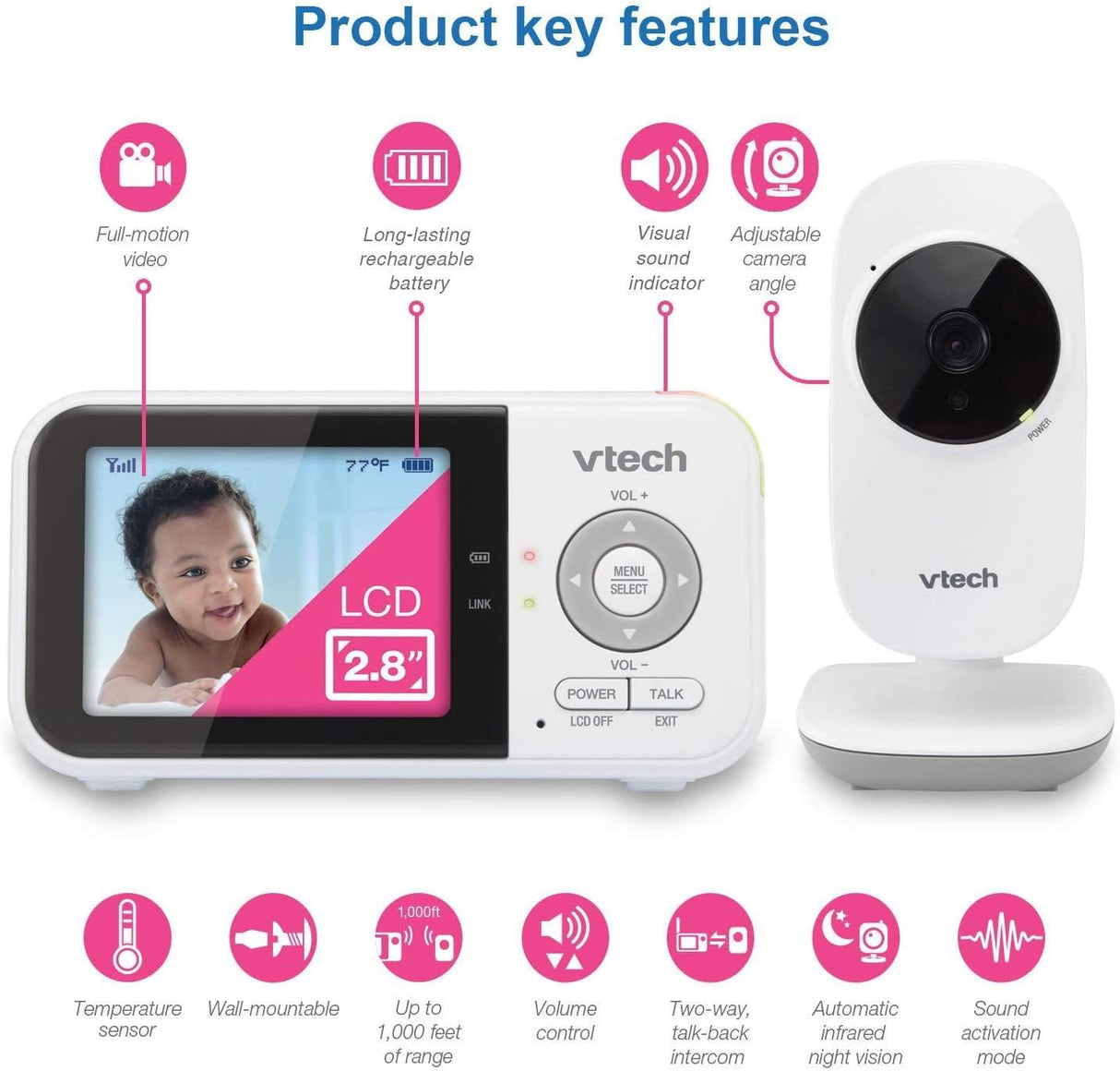 VTech VM819 2.8" Digital Video Baby Monitor