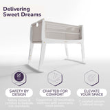 SnuzPod Studio Co-Sleeper Bedside Crib & Mattress - Paris White