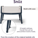 SnuzPod Studio Co-Sleeper Bedside Crib & Mattress - London Navy