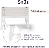 SnuzPod Studio Co-Sleeper Bedside Crib & Mattress - Paris White