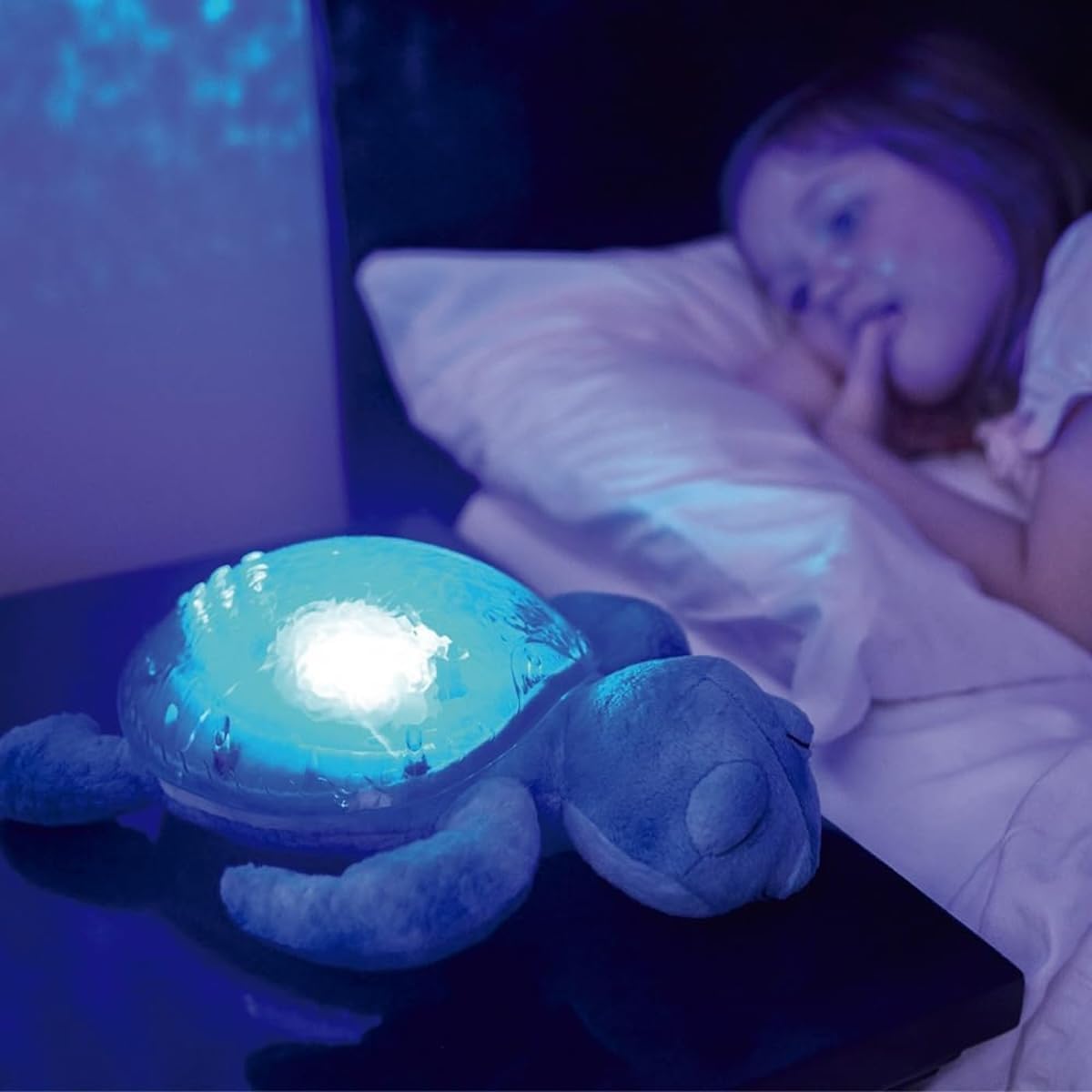 Cloud B Tranquil Turtle Projector Nightlight with White Noise Soothing Sounds - Aqua Blue