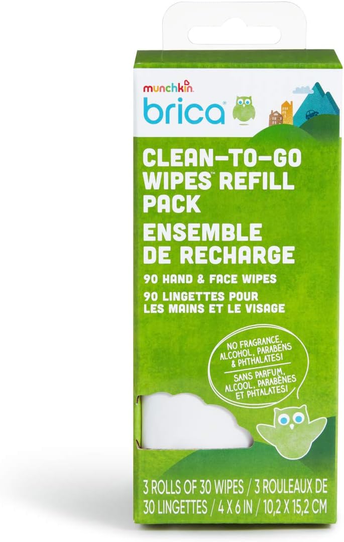 Munchkin Brica Clean-to-Go Wipes Refill – Pack of 3