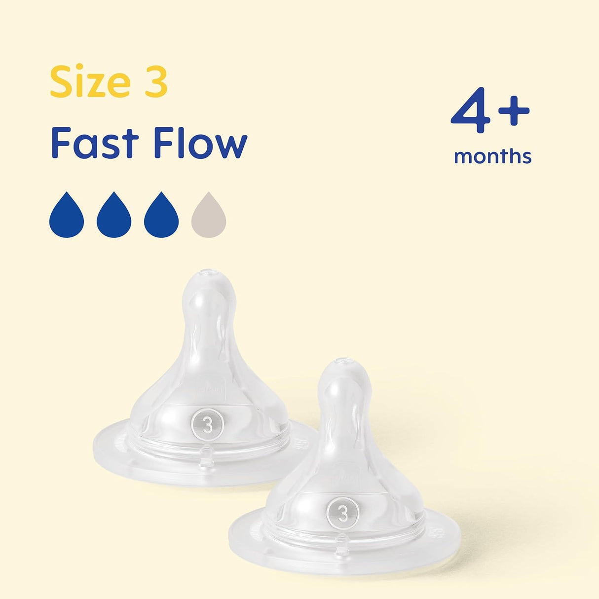 MAM Fast Flow Teats (Size 3 / 4 Months +) - 2 Pack