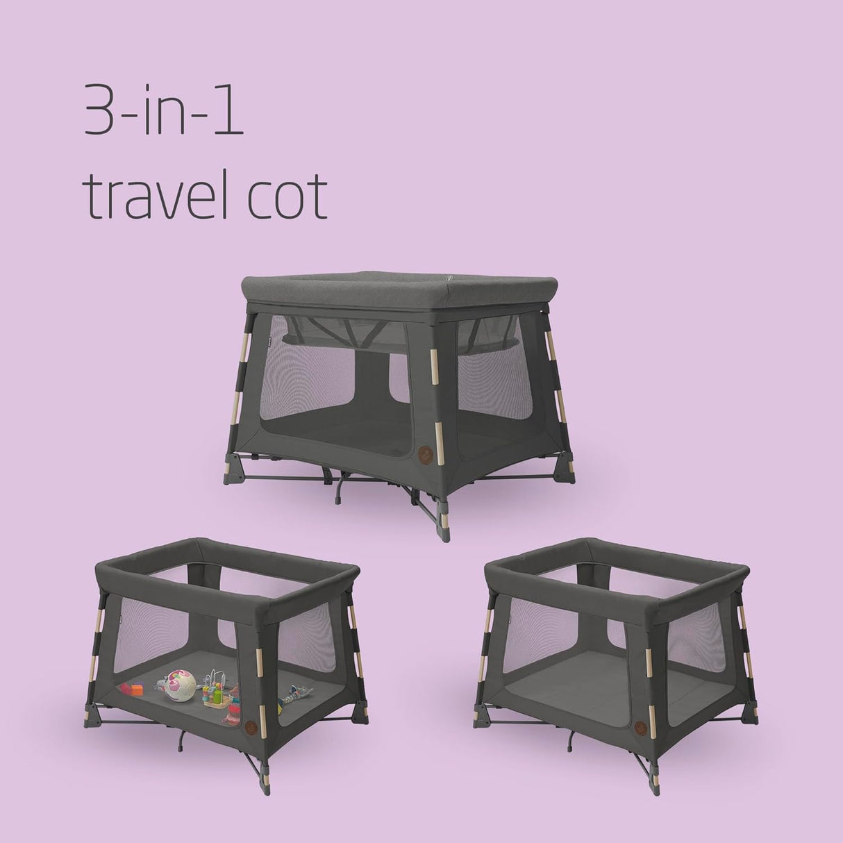 Maxi-Cosi Swift 3-in-1 Bassinet, Travel Cot, and Playpen – Beyond Graphite