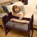 SnuzPod Studio Co-Sleeper Bedside Crib & Mattress - Rome Burgundy