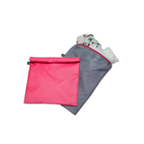 JL Childress Wet-To-Go Zipped Nappy Bags Set - Pink / Grey