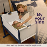 SnuzPod Studio Co-Sleeper Bedside Crib & Mattress - London Navy