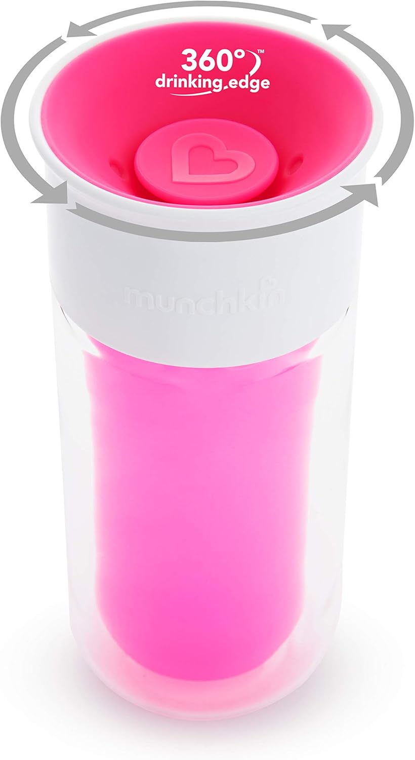 Munchkin 9oz Miracle 360 Spill-Proof Personalised Insulated Cup - Pink