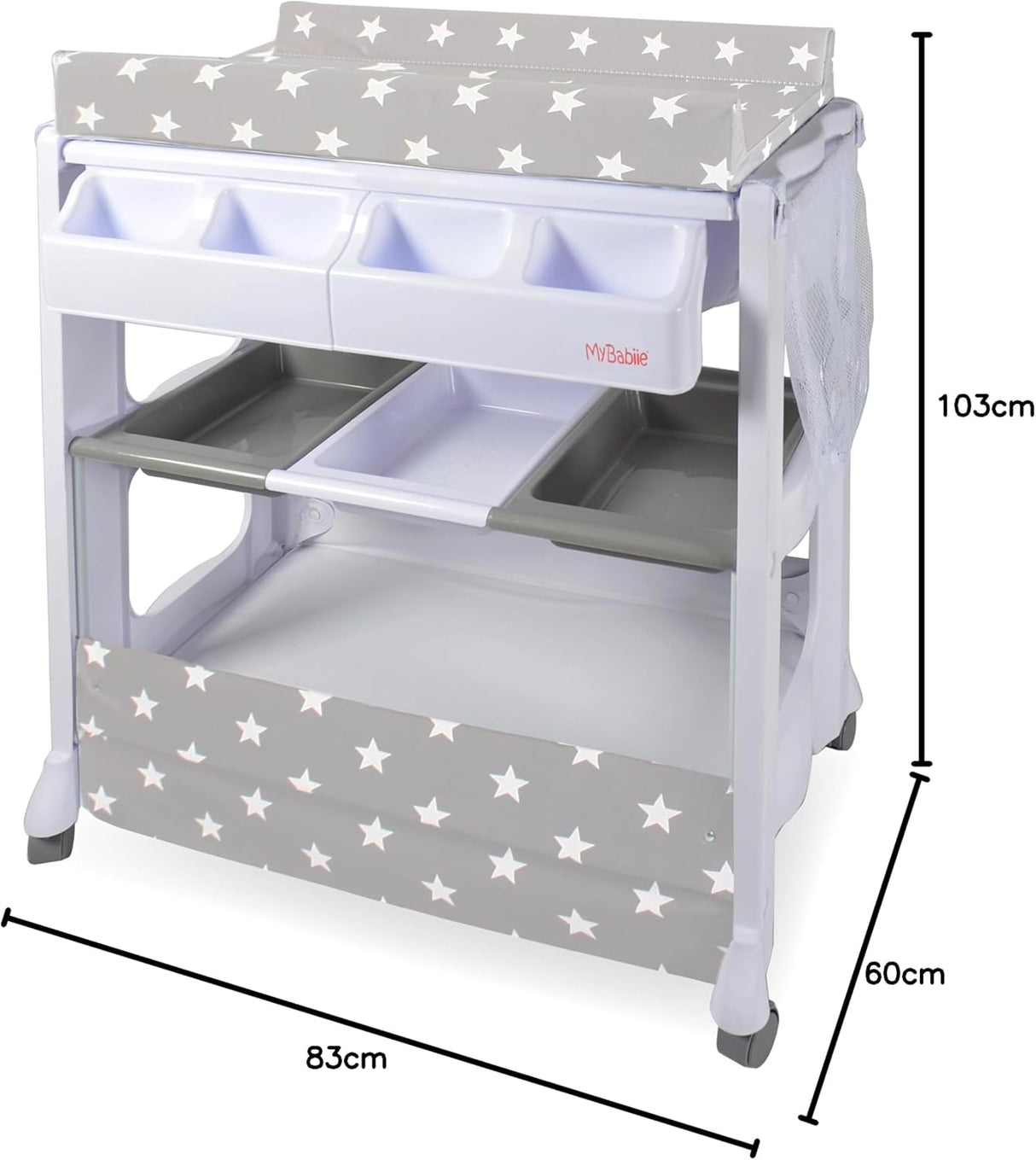 My Babiie Baby Bath & Changing Unit – Grey Stars