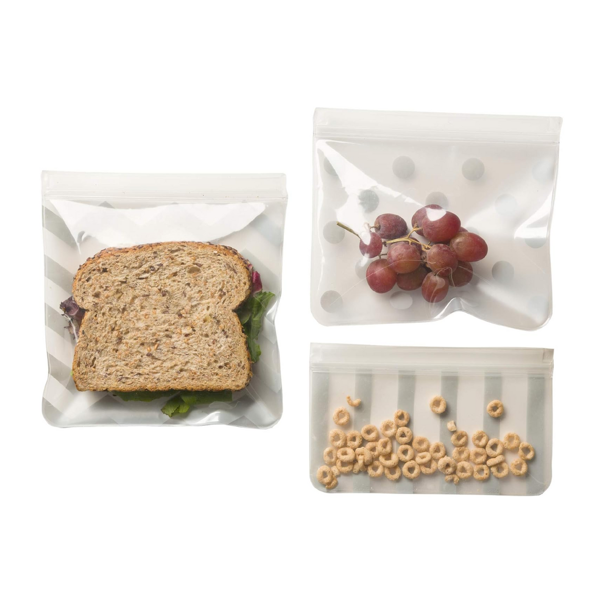 JL Childress See ‘N Save 3 Piece Reusable Food and Snack Bag – Grey