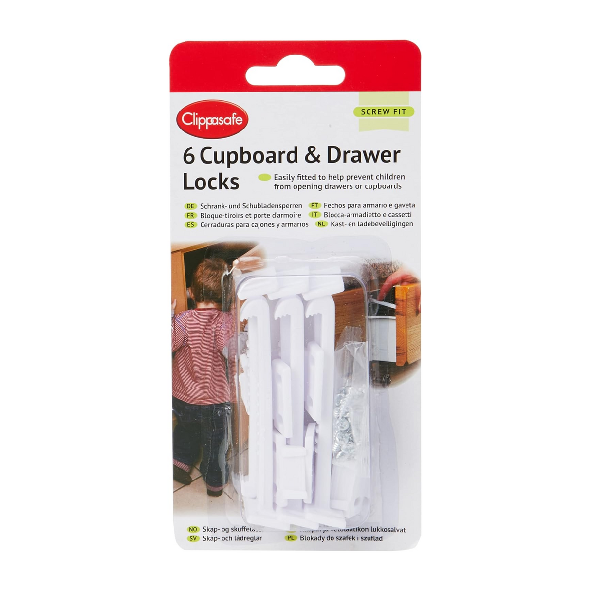 Clippasafe Cupboard and Drawer Locks – 6 Pack