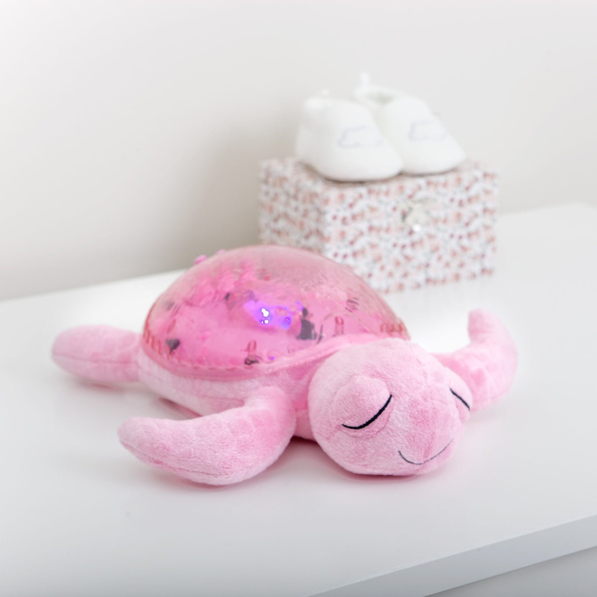 Cloud B Tranquil Turtle Projector Nightlight with White Noise Soothing Sounds - Pink