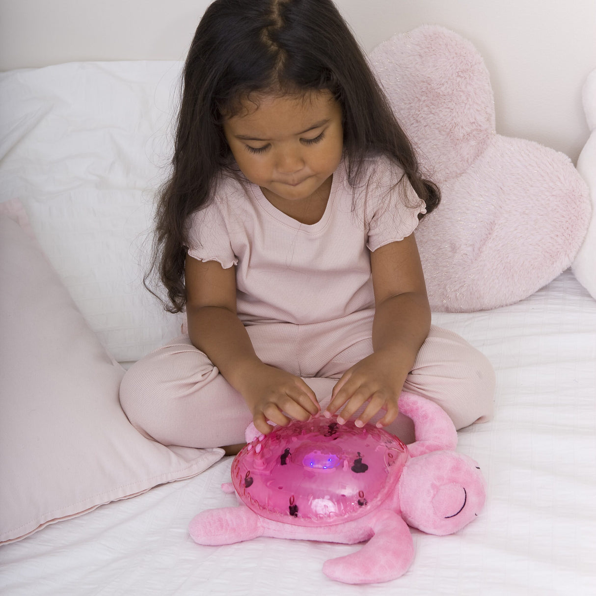 Cloud B Tranquil Turtle Projector Nightlight with White Noise Soothing Sounds - Pink