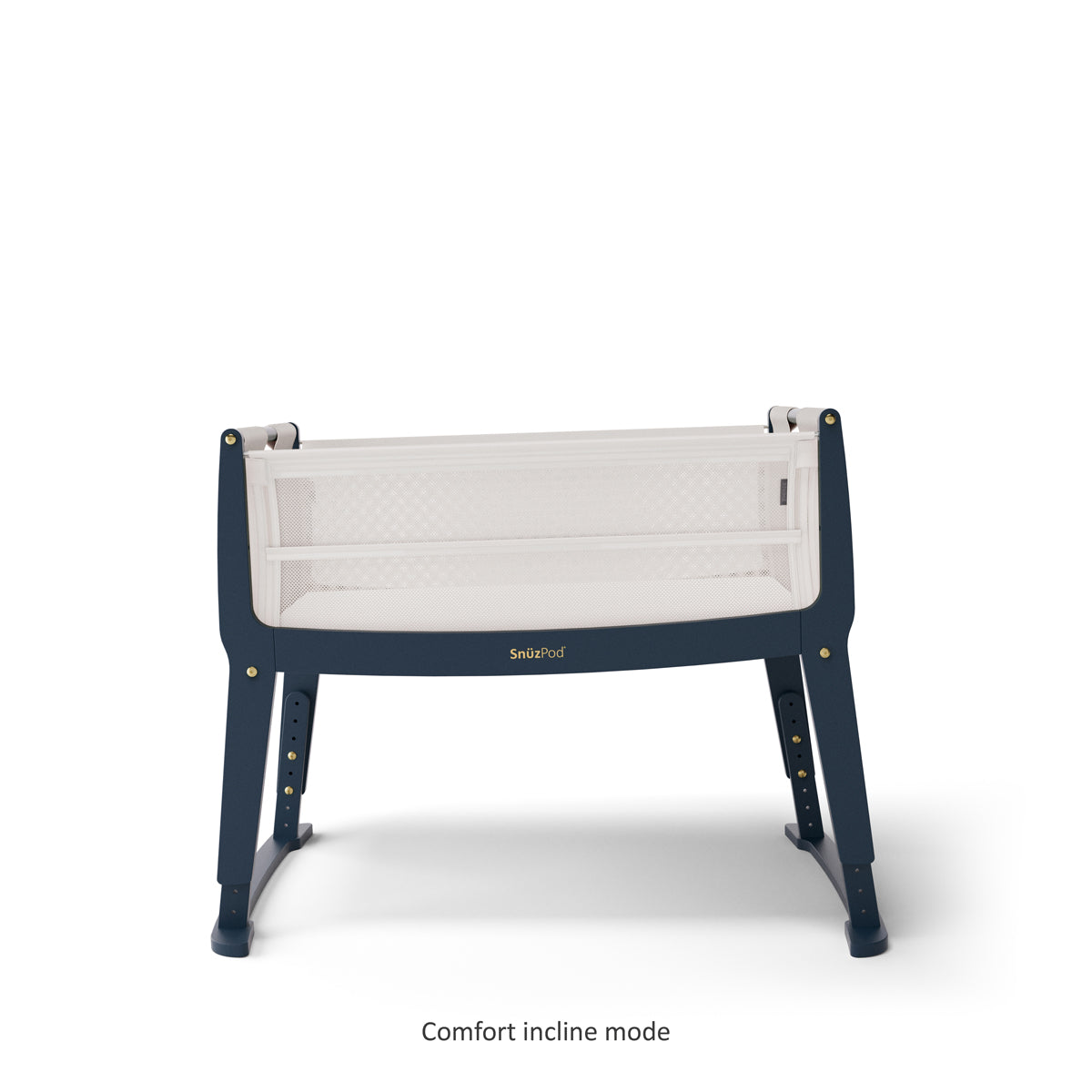 SnuzPod Studio Co-Sleeper Bedside Crib & Mattress - London Navy