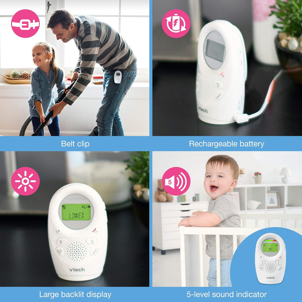 VTech DM1211 Audio Baby Monitor